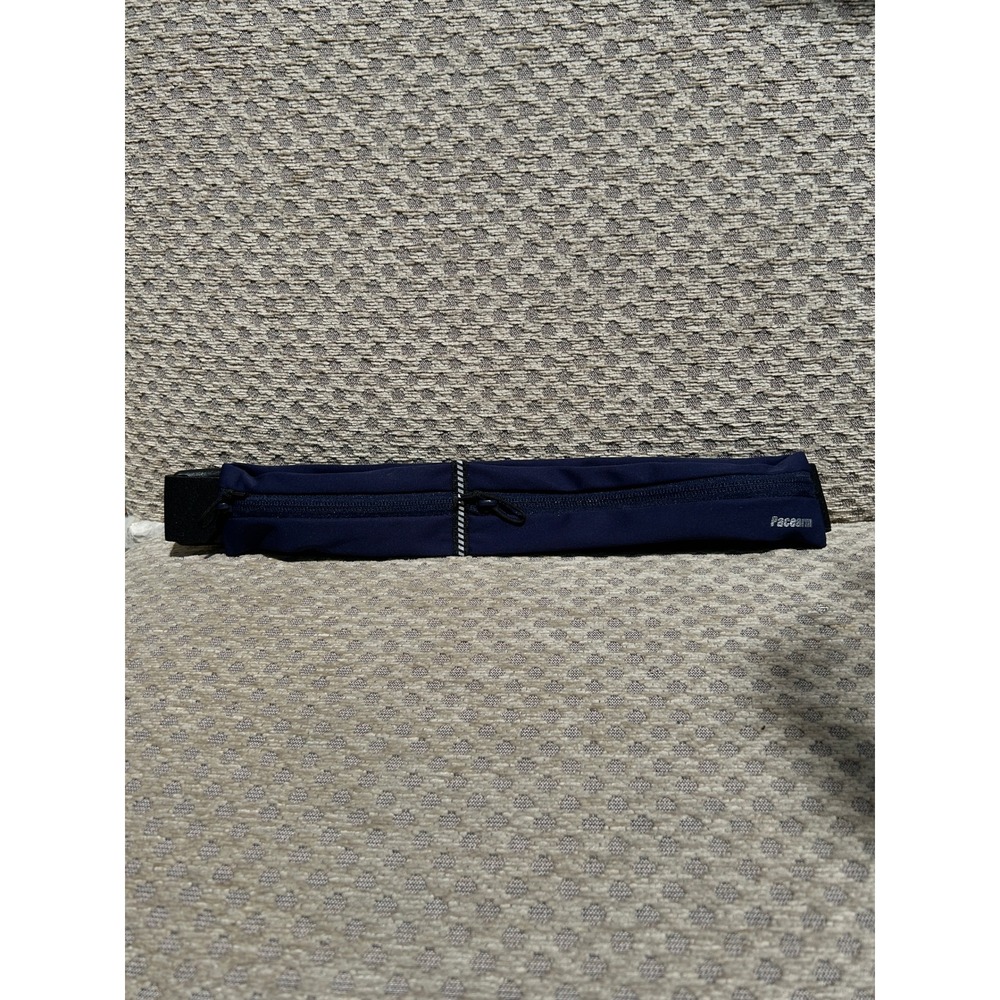 Pacearm Running Belt Navy Blue Adjustable Waist Pack Reflective Dual Pocket